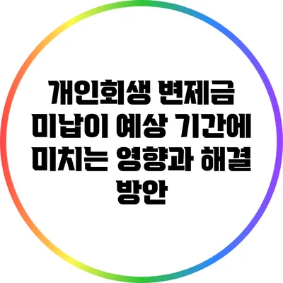 개인회생 변제금 미납이 예상 기간에 미치는 영향과 해결 방안