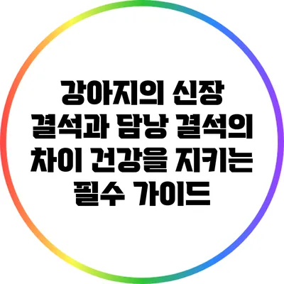 강아지의 신장 결석과 담낭 결석의 차이: 건강을 지키는 필수 가이드