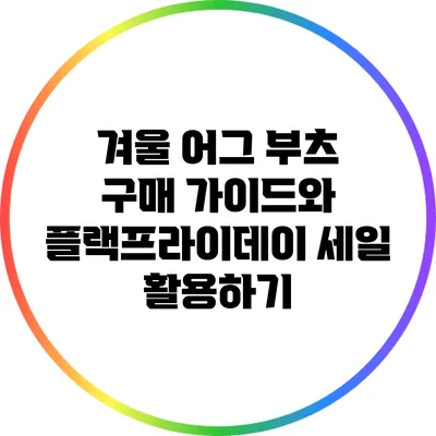겨울 어그 부츠 구매 가이드와 플랙프라이데이 세일 활용하기
