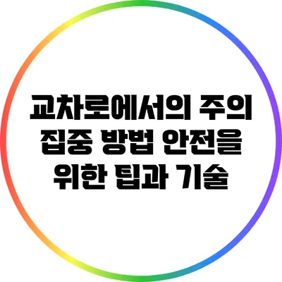 교차로에서의 주의 집중 방법: 안전을 위한 팁과 기술