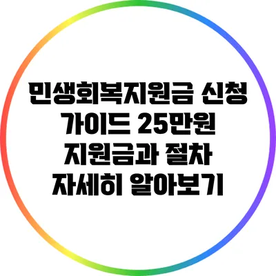 민생회복지원금 신청 가이드: 25만원 지원금과 절차 자세히 알아보기