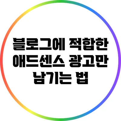 블로그에 적합한 애드센스 광고만 남기는 법
