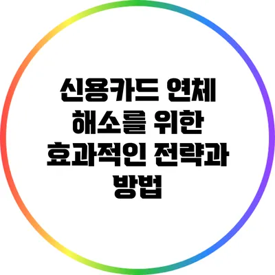 신용카드 연체 해소를 위한 효과적인 전략과 방법