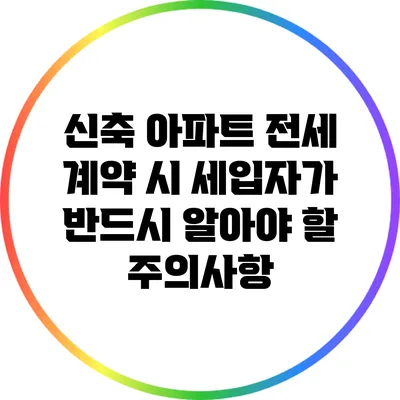 신축 아파트 전세 계약 시 세입자가 반드시 알아야 할 주의사항