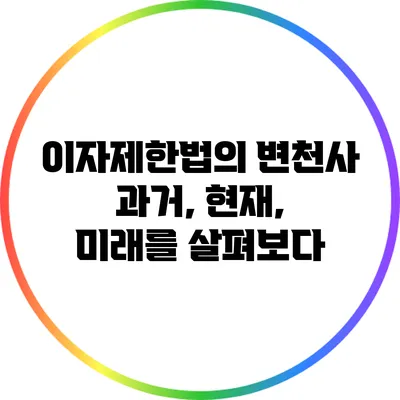 이자제한법의 변천사: 과거, 현재, 미래를 살펴보다