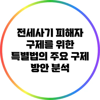 전세사기 피해자 구제를 위한 특별법의 주요 구제 방안 분석