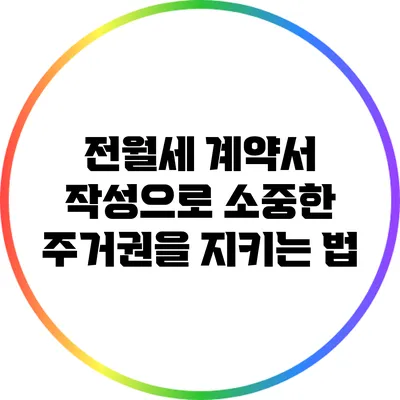 전월세 계약서 작성으로 소중한 주거권을 지키는 법