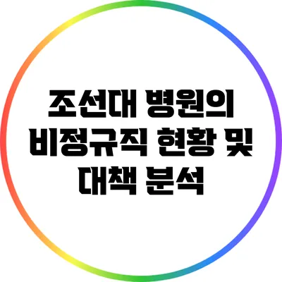 조선대 병원의 비정규직 현황 및 대책 분석