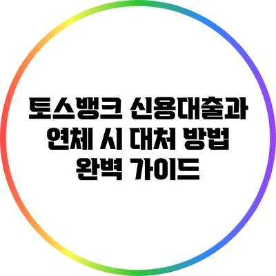 토스뱅크 신용대출과 연체 시 대처 방법 완벽 가이드