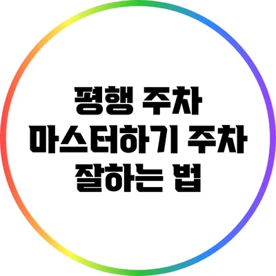 평행 주차 마스터하기: 주차 잘하는 법
