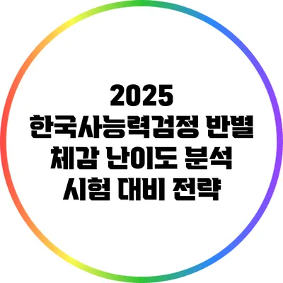 2025 한국사능력검정 반별 체감 난이도 분석: 시험 대비 전략
