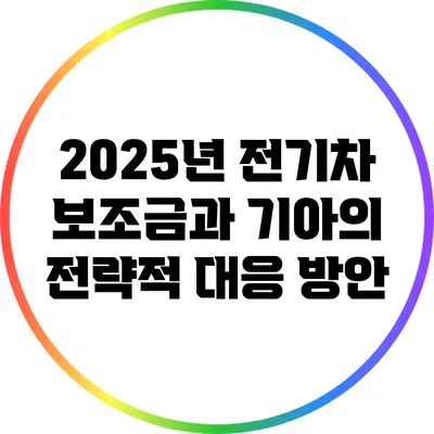 2025년 전기차 보조금과 기아의 전략적 대응 방안
