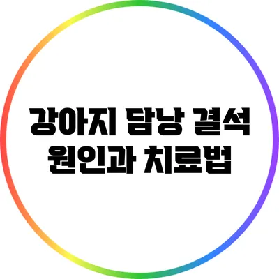 강아지 담낭 결석: 원인과 치료법