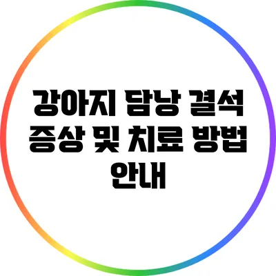 강아지 담낭 결석 증상 및 치료 방법 안내