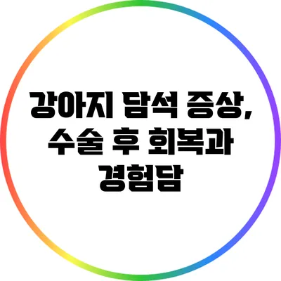 강아지 담석: 증상, 수술 후 회복과 경험담