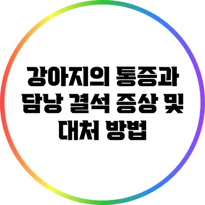 강아지의 통증과 담낭 결석: 증상 및 대처 방법