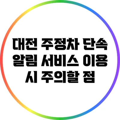대전 주정차 단속 알림 서비스 이용 시 주의할 점