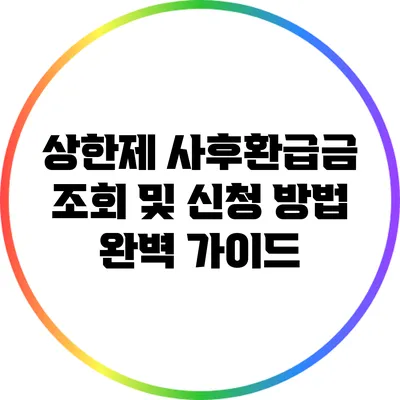 상한제 사후환급금 조회 및 신청 방법 완벽 가이드