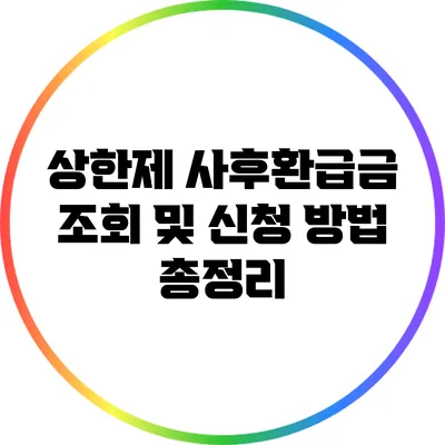 상한제 사후환급금 조회 및 신청 방법 총정리