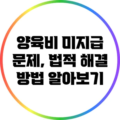 양육비 미지급 문제, 법적 해결 방법 알아보기