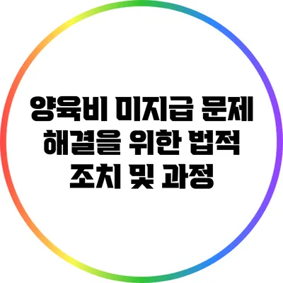 양육비 미지급 문제 해결을 위한 법적 조치 및 과정