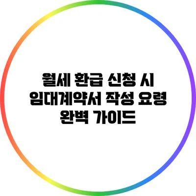 월세 환급 신청 시 임대계약서 작성 요령 완벽 가이드