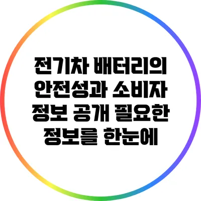 전기차 배터리의 안전성과 소비자 정보 공개: 필요한 정보를 한눈에
