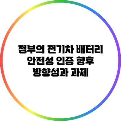 정부의 전기차 배터리 안전성 인증: 향후 방향성과 과제