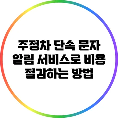 주정차 단속 문자 알림 서비스로 비용 절감하는 방법