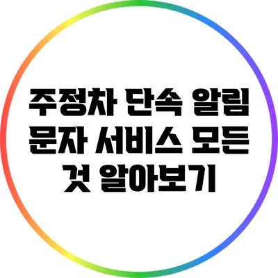 주정차 단속 알림 문자 서비스 모든 것 알아보기