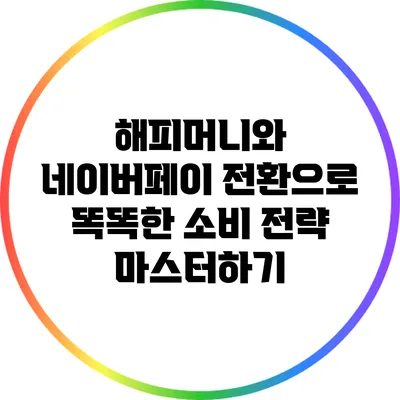 해피머니와 네이버페이 전환으로 똑똑한 소비 전략 마스터하기