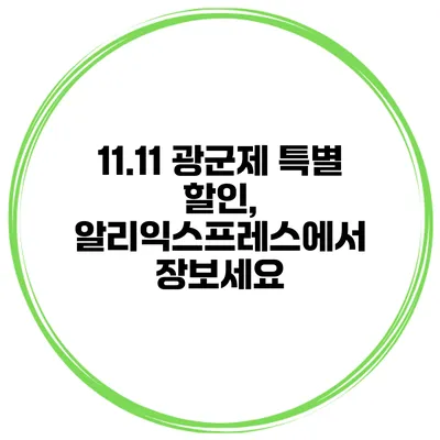 11.11 광군제 특별 할인, 알리익스프레스에서 장보세요