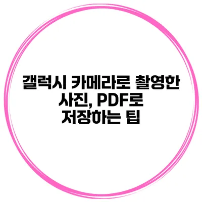 갤럭시 카메라로 촬영한 사진, PDF로 저장하는 팁