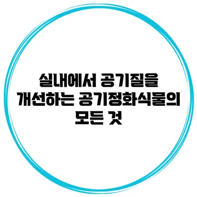 실내에서 공기질을 개선하는 공기정화식물의 모든 것