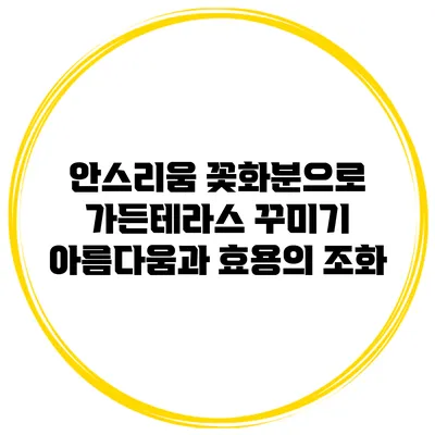 안스리움 꽃화분으로 가든테라스 꾸미기: 아름다움과 효용의 조화