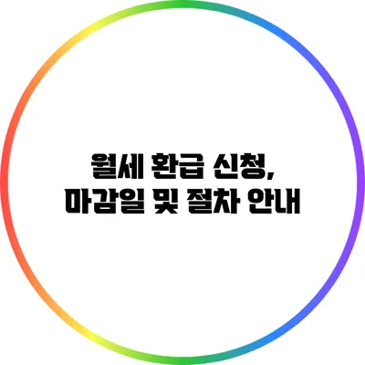 월세 환급 신청, 마감일 및 절차 안내