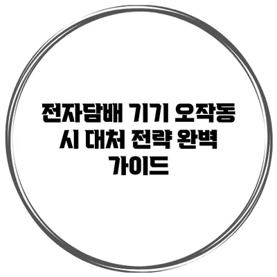 전자담배 기기 오작동 시 대처 전략 완벽 가이드
