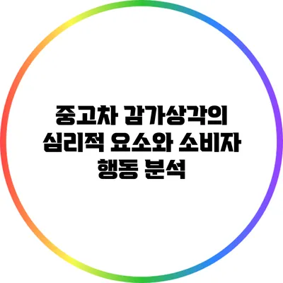 중고차 감가상각의 심리적 요소와 소비자 행동 분석