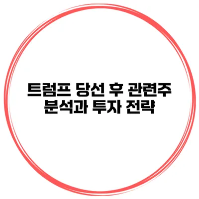 트럼프 당선 후 관련주 분석과 투자 전략