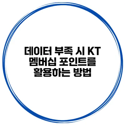 데이터 부족 시 KT 멤버십 포인트를 활용하는 방법
